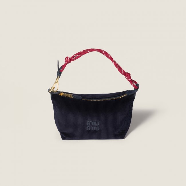 Miu Miu Corduroy pouch - Navy Blue/Amaranth