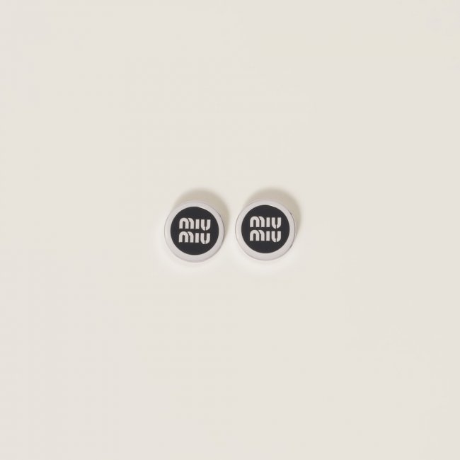 Miu Miu Enameled metal earrings Black