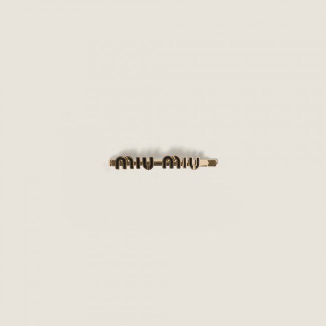 Miu Miu Enameled metal hair clip - Black
