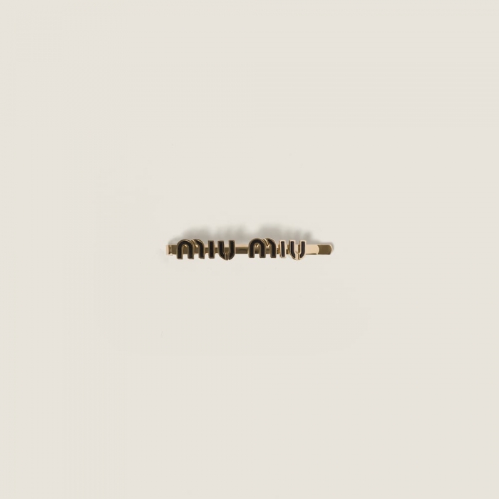Miu Miu Enameled metal hair clip - Black