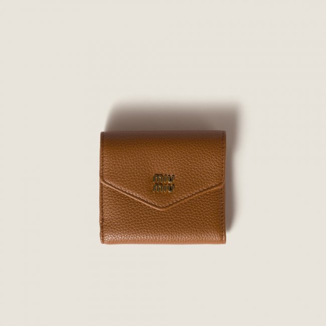 Miu Miu Small leather wallet Cognac