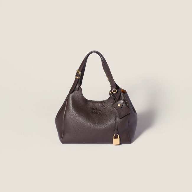 Miu Miu Leather handbag Dark Brown / Papaya