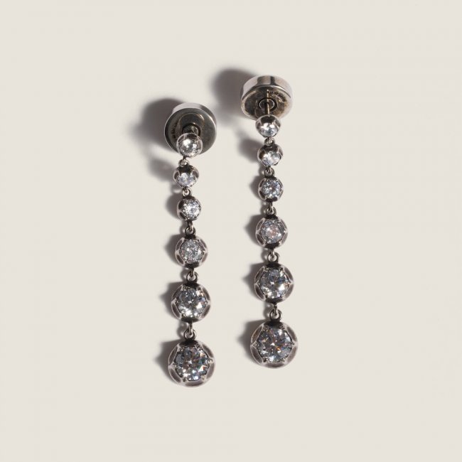 Miu Miu Metal pendant earrings with crystals Silver