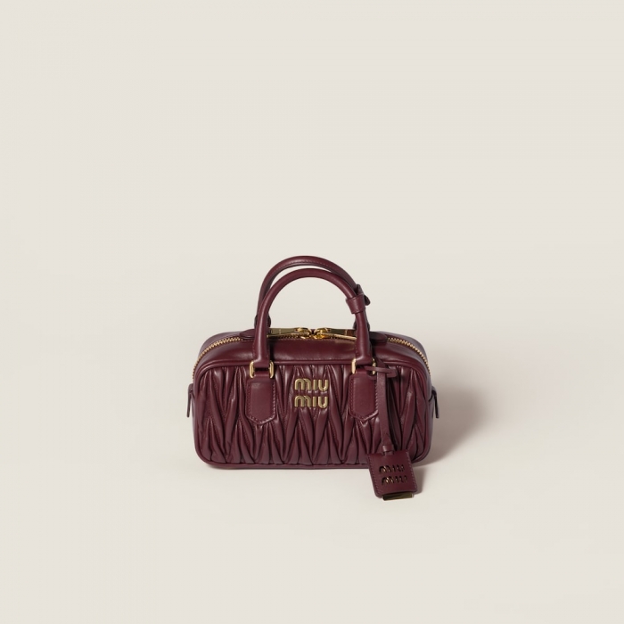 Miu Miu Arcadie matelassé nappa leather bag Burgundy
