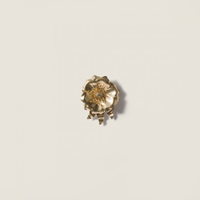 Miu Miu Metal brooch with crystal Gold / Crystal