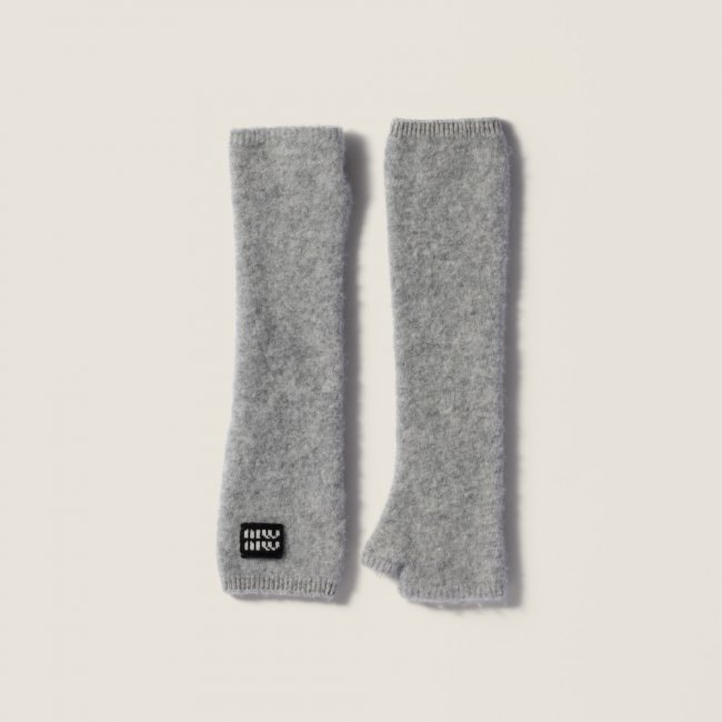 Miu Miu Wool fingerless gloves - Granite Gray