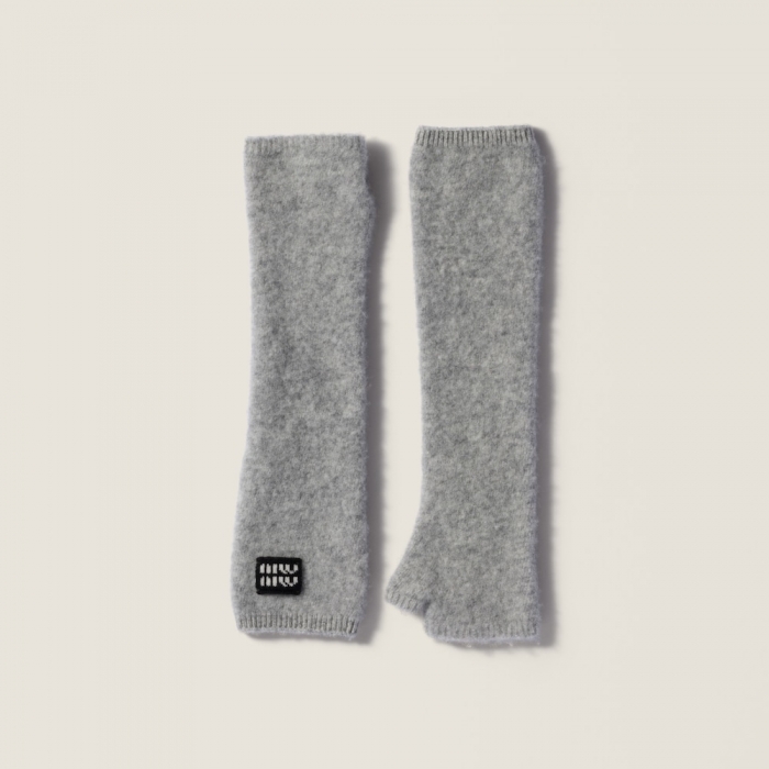Miu Miu Wool fingerless gloves - Granite Gray