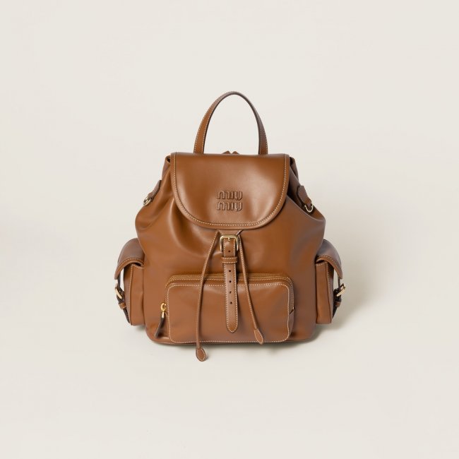 Miu Miu Leather backpack Cognac