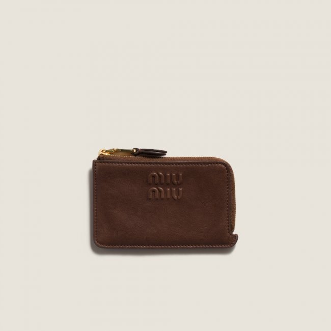 Miu Miu Nappa leather envelope card holder Briarwood