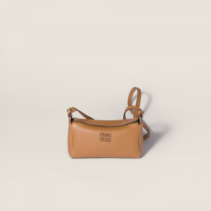 Miu Miu Leather pouch Caramel / Larch Green