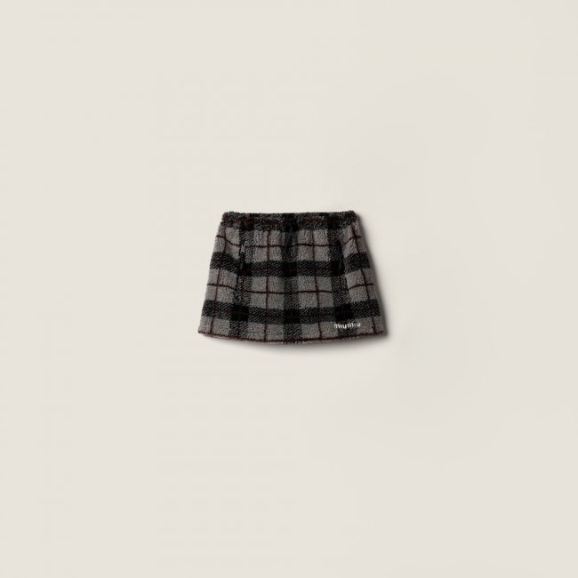 Miu Miu Checked teddy miniskirt Gray / Black