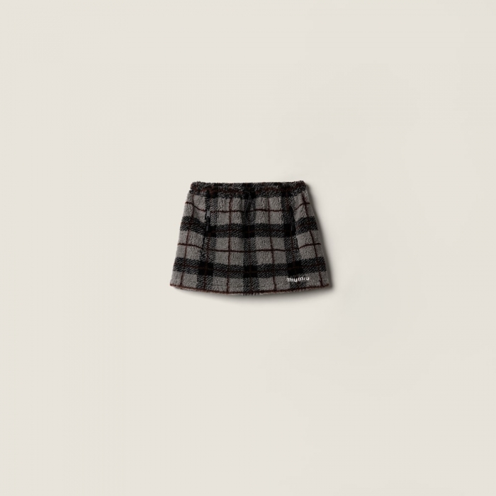 Miu Miu Checked teddy miniskirt Gray / Black
