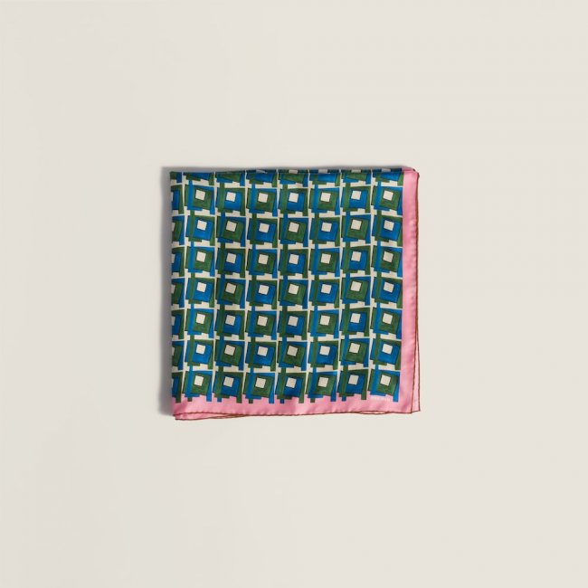 Miu Miu Printed silk scarf - Pink/Laurel Green