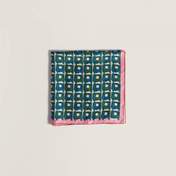 Miu Miu Printed silk scarf - Pink/Laurel Green