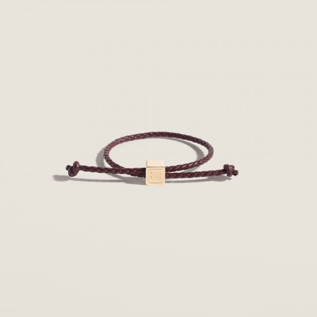 Miu Miu Leather bracelet Burgundy