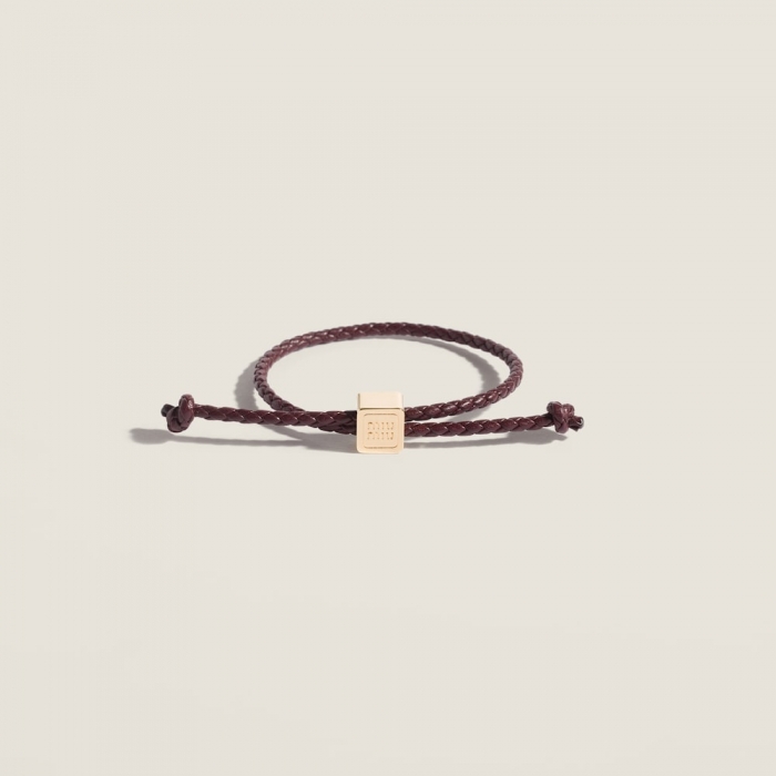 Miu Miu Leather bracelet Burgundy