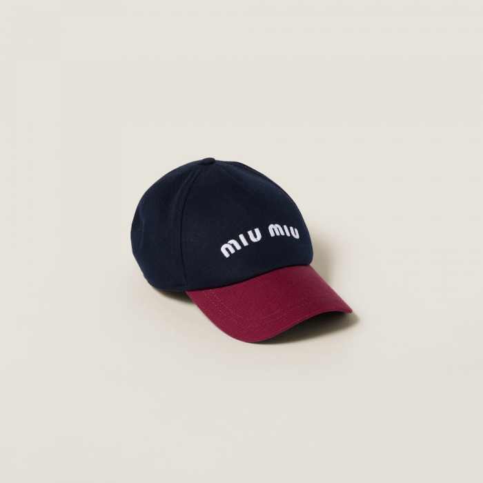 Miu Miu Drill baseball cap - Blue/Burgundy