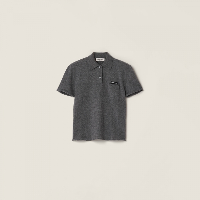 Miu Miu Cashmere polo shirt Slate Gray