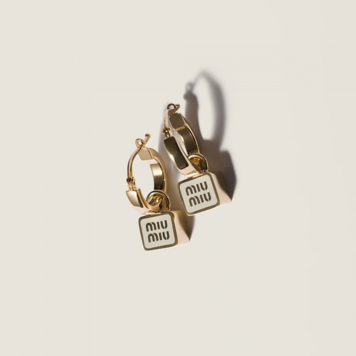 Miu Miu Metal earrings Chalk White