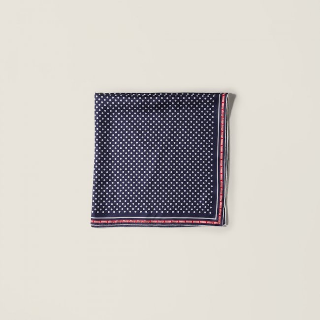 Miu Miu Printed silk scarf - Blue/White