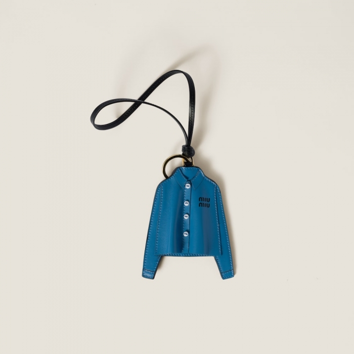 Miu Miu Leather keychain trick - Periwinkle Blue