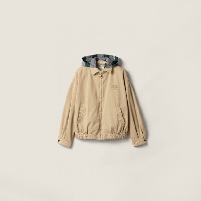 Miu Miu Old gabardine blouson jacket Beige