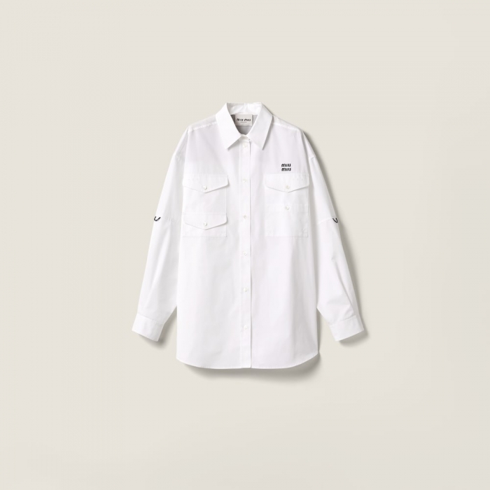 Miu Miu Poplin shirt-dress White