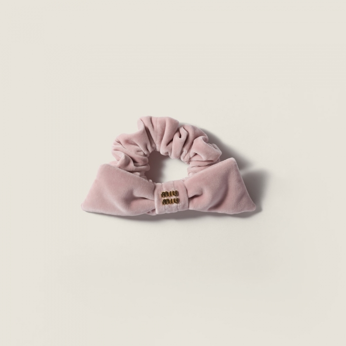 Miu Miu Velvet scrunchie - Alabaster Pink
