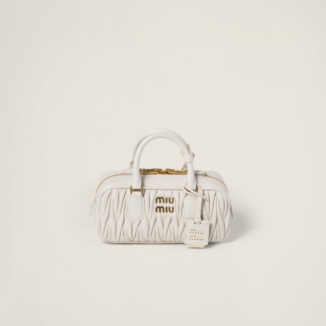 Miu Miu Arcadie matelassé nappa leather bag White