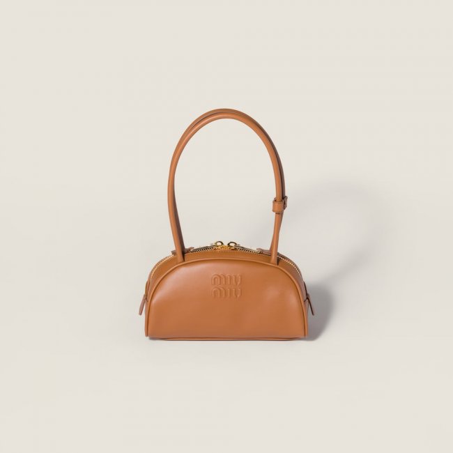 Miu Miu Beau leather bag Cognac