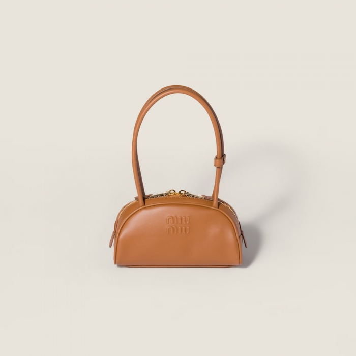 Miu Miu Beau leather bag Cognac