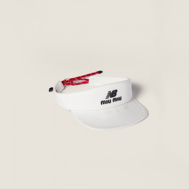Miu Miu Denim visor - White/Red