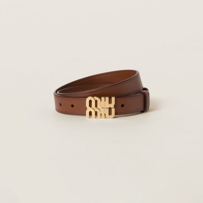 Miu Miu Leather belt - Tobacco