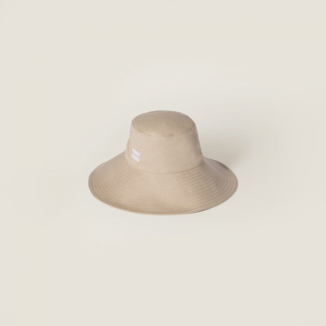 Miu Miu Denim hat - Beige/Amaranth
