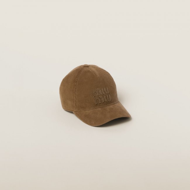 Miu Miu Velvet baseball cap - Cinnamon