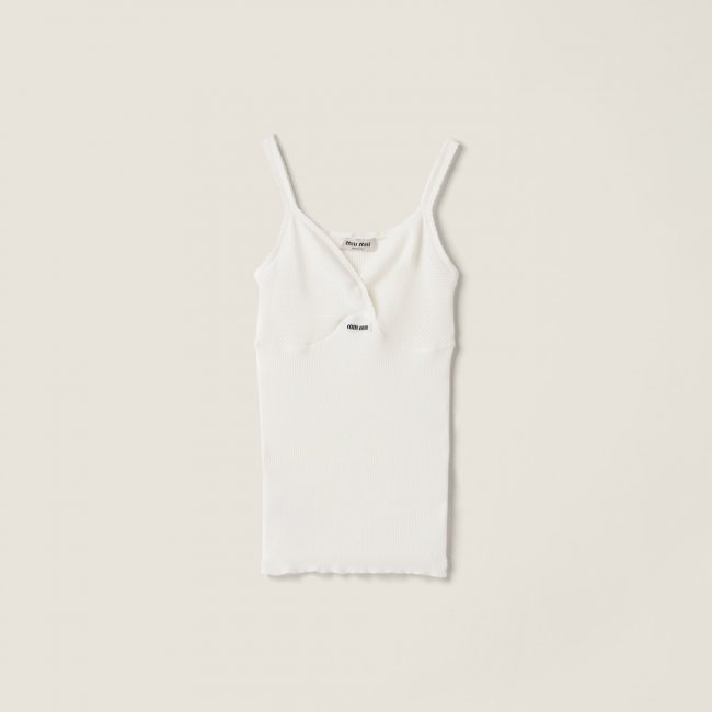 Miu Miu Cotton knit top White