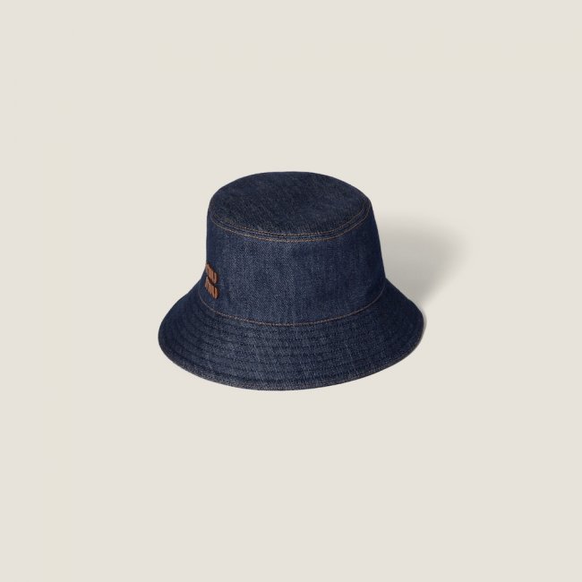 Miu Miu Denim bucket hat - Blue/Brandy