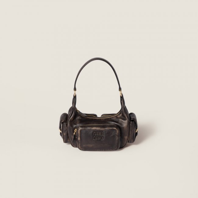 Miu Miu Pocket nappa leather bag Coffee