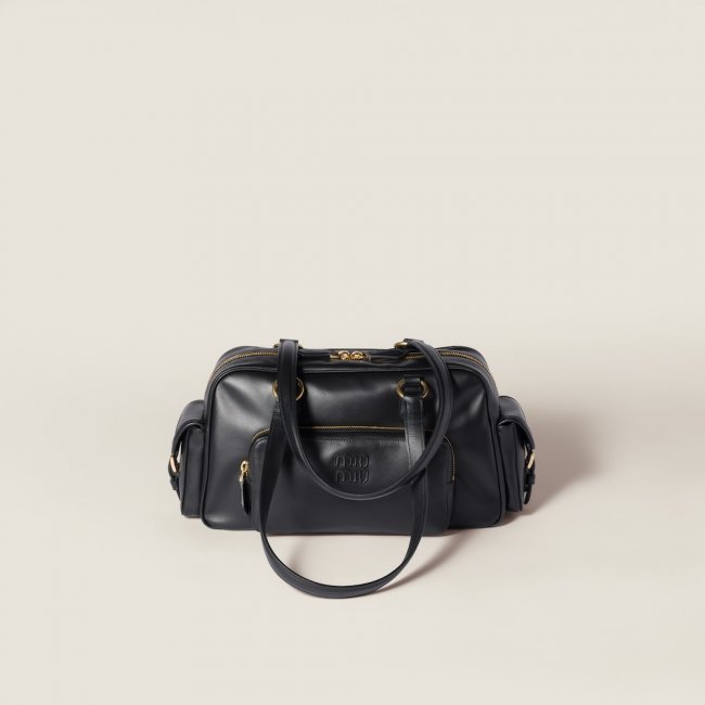 Miu Miu Pocket nappa leather top-handle bag Black