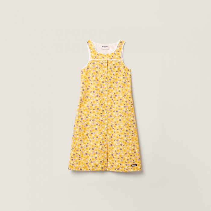 Miu Miu Poplin dress Yellow / Purple