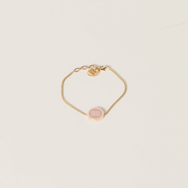 Miu Miu Enameled metal bracelet Orchid Pink
