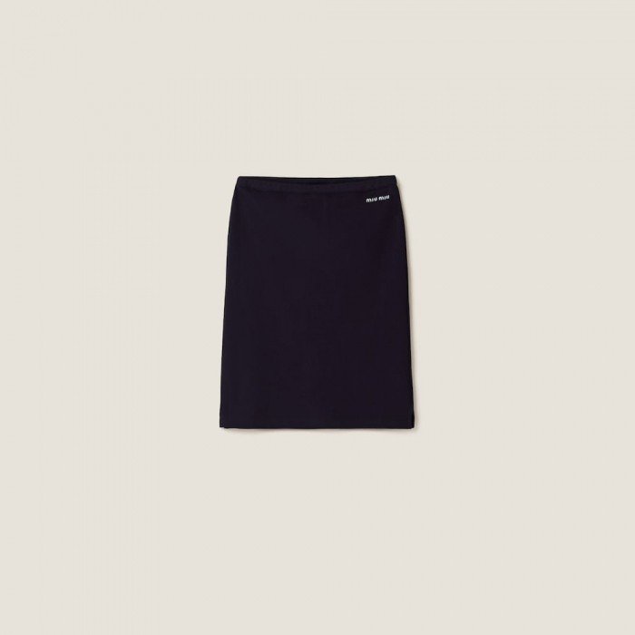 Miu Miu Cotton piqué skirt Navy