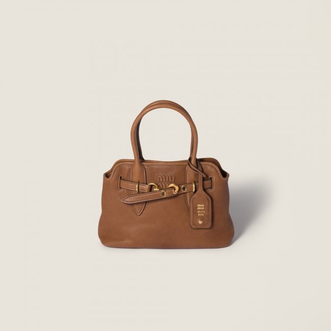 Miu Miu Aventure nappa leather bag Oak