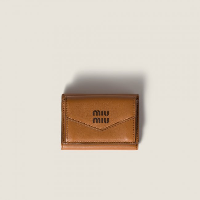Miu Miu Small leather wallet Cognac / Palisander