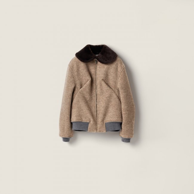 Miu Miu Shetland wool blouson jacket Cord