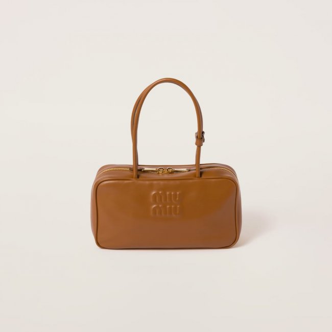 Miu Miu Beau leather top-handle bag Cognac