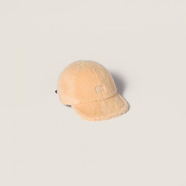 Miu Miu Fleece baseball cap - Apricot/Amaranth