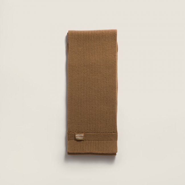 Miu Miu Cashmere scarf - Camel Brown