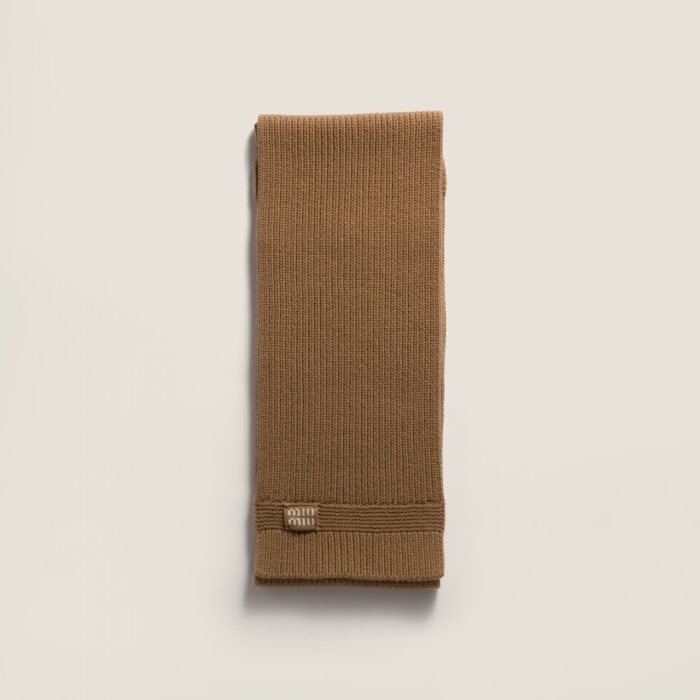 Miu Miu Cashmere scarf - Camel Brown
