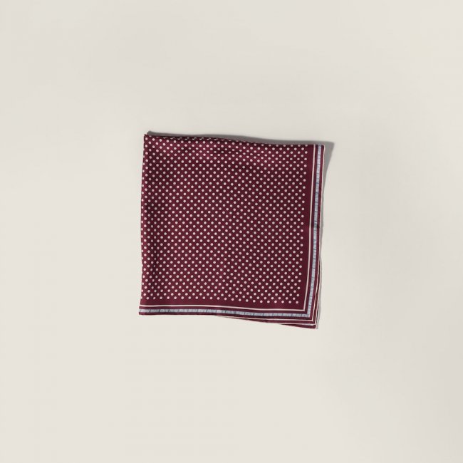 Miu Miu Printed silk scarf - Amaranth Red/Cornflower